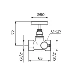 Propusni ventil sa ispustom 1/2" A13012 - Slika 2