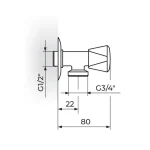 Ventil za veš mašinu 3/8" g.deo A590034B - Slika 2