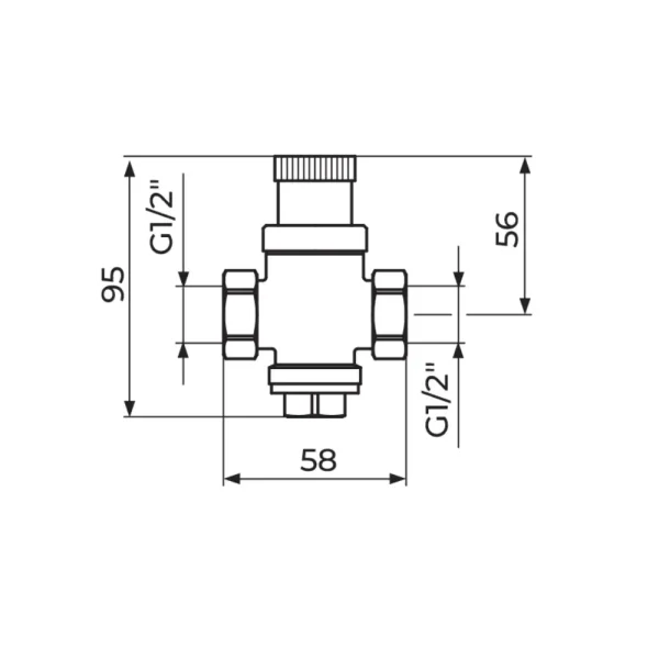 Regulator pritiska za vodu 1/2" A601012 - Slika 2