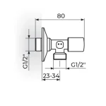 Ugaoni ventill 1/2" x 1/2" A611212 - Slika 2