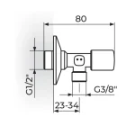 Ugaoni ventil 1/2" x 3/8" A611238 - Slika 2