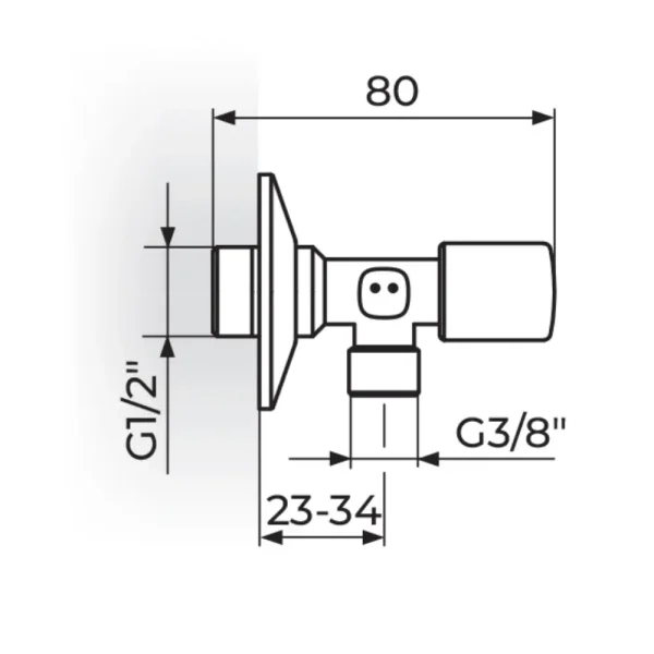 Ugaoni ventil 1/2" x 3/8" A611238 - Slika 2