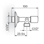 Ugaoni ventil 1/2" x 1/2" - duži A61L1212 - Slika 2