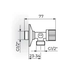 Ugaoni ventil 1/2"x1/2" - kugla A621212 - Slika 2