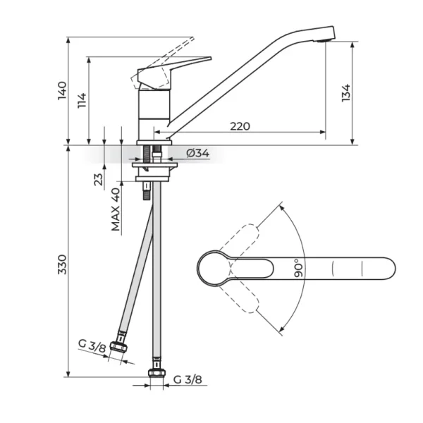 Baterija za sudoperu B138100 - Slika 2
