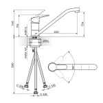 Baterija za sudoperu - 3 cevi B138103B - Slika 2